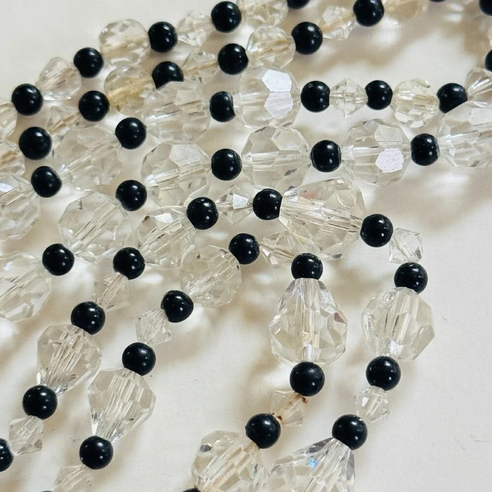 VTG Austrian Crystal Graduated Necklace Statement Art Deco Flapper beaded 32